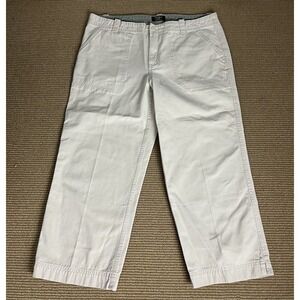 Eddie Bauer Women's Vashon Fit Khaki Chino Capri Beige Pants Size 10
